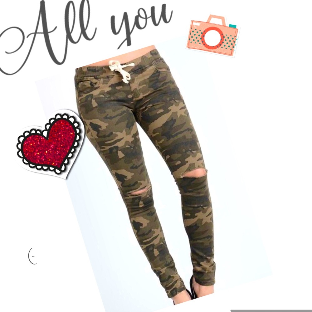 🔥New American Bazi Skinny Camo Cargo Jogger Pants 💕